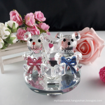 Cute crystal teddy bear tumbler figurine for gift and decoration